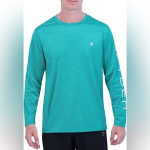 Spyder Mens Long Sleeve Rashguard Quick-Dry Swim Shirt Sun Protection Size Large